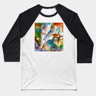 Intuitive Organic Abstract Watercolor in Rust Baseball T-Shirt